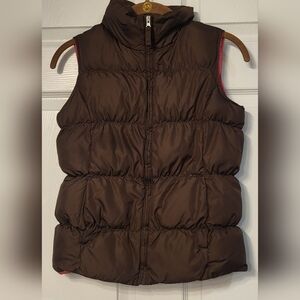 Gilrls Land's End Brown Puffer Vest Size 7/8